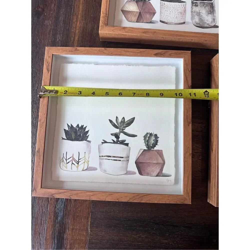 Set of 3 potted succulent prints